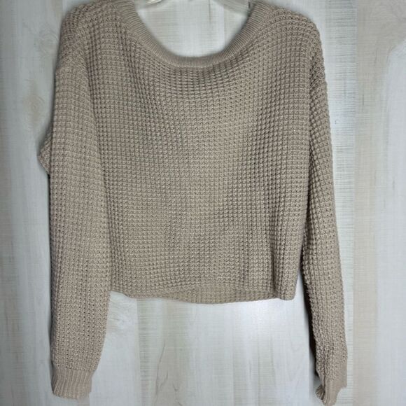Missguided beige long sleeve crop sweater, size 2/4 - Picture 7 of 10